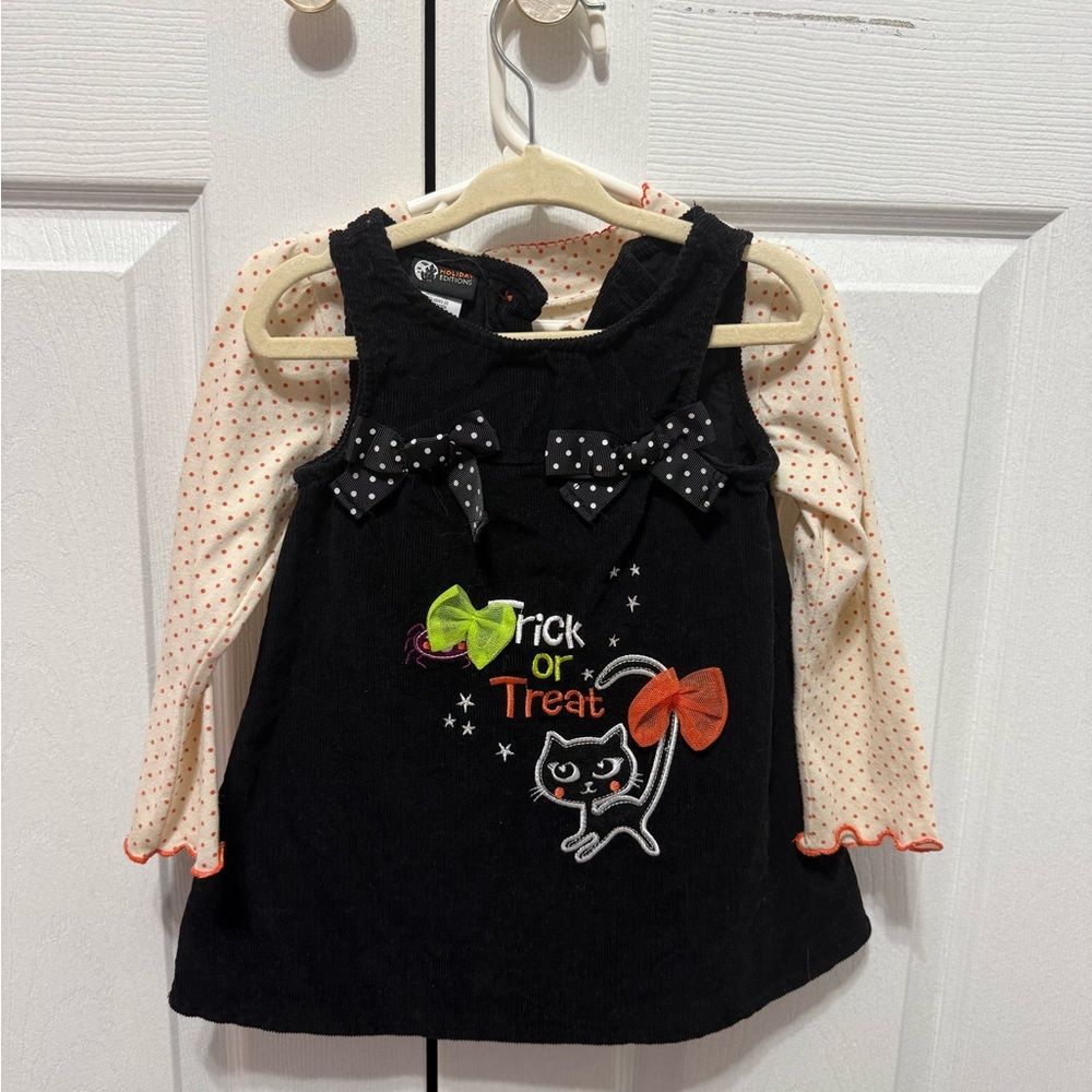 Black Halloween Dress with Polka Dot Bows